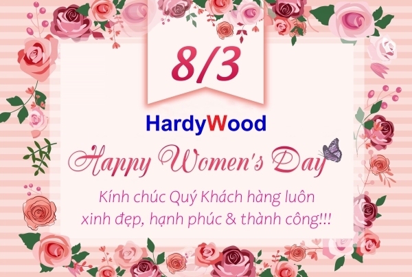 Tấm nhựa HardyWood chúc mừng ngày Quốc tế Phụ nữ 8-3