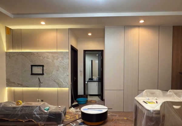 Nhìn từ một công trình hoàn thiện – Khi tấm ốp than tre TOPDECO biến không gian thành một tổng thể hài hòa và tinh tế