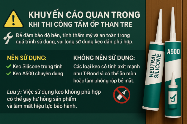 Khuyến cáo quan trọng khi thi công tấm ốp than tre