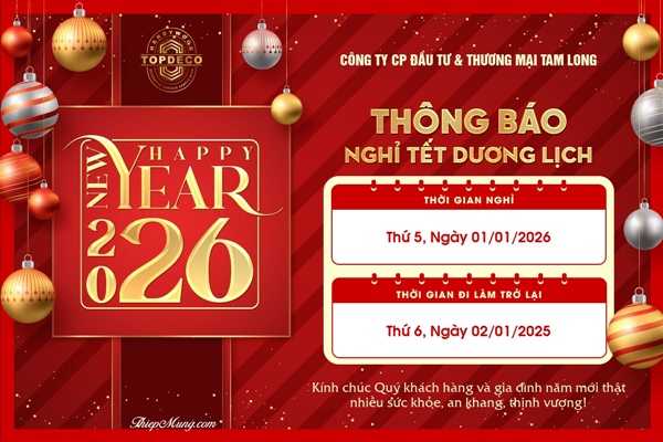 Thông báo lịch nghỉ Tết dương lịch 2026