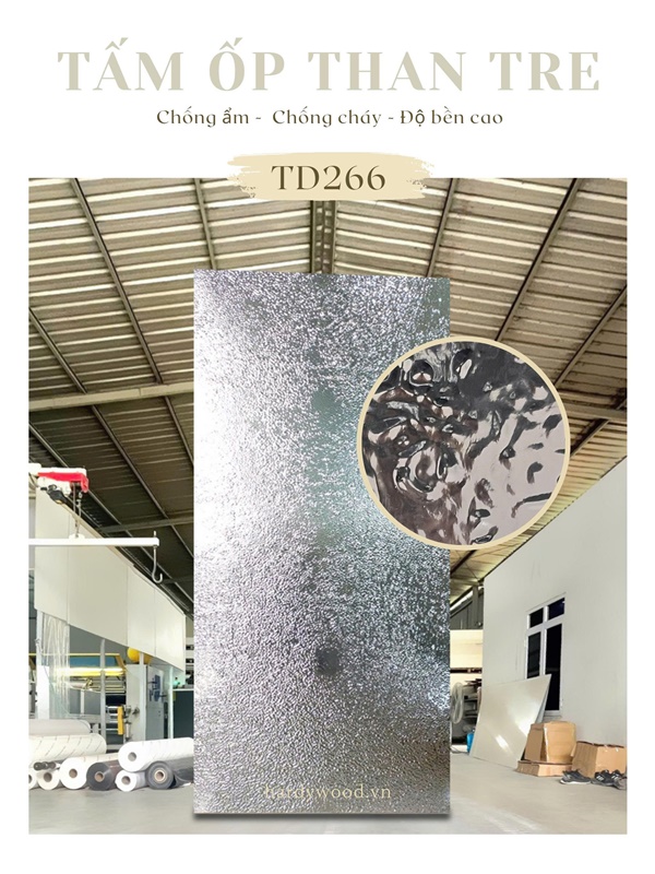 Tấm ốp than tre vân sóng nước mã TD266