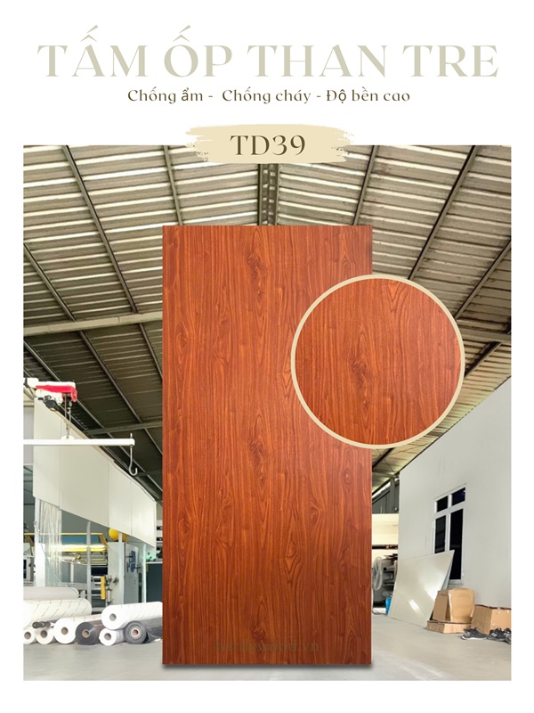 Tấm ốp than tre vân gỗ mã TD39
