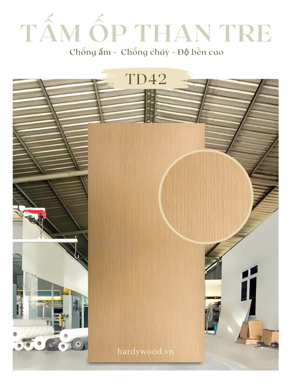 Tấm ốp than tre vân gỗ mã TD42
